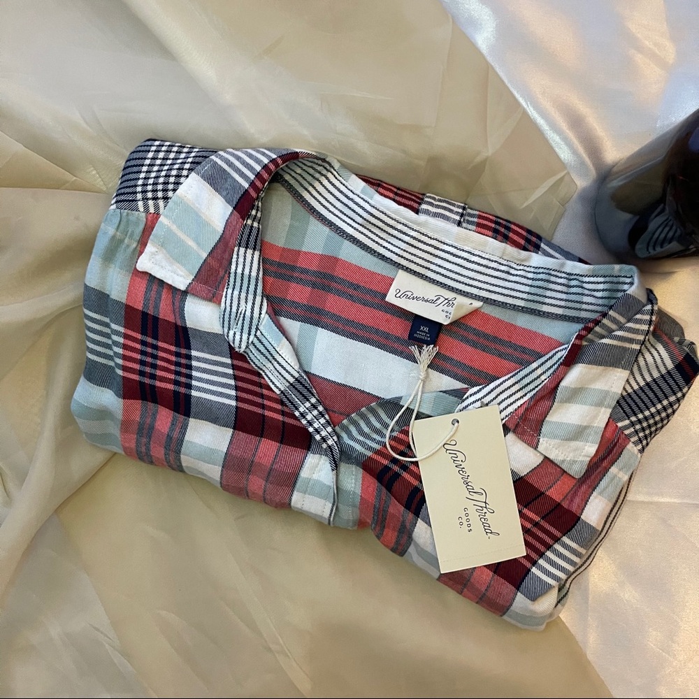 Button Down Plaid Collard Shirt